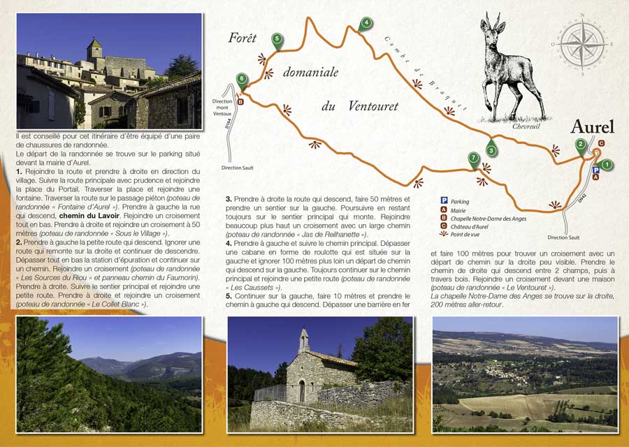 Randonnée pédestre d'Aurel dans le Vaucluse à l'Est du mont Ventoux