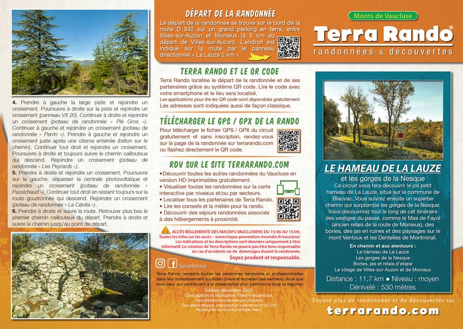 La randonnée pédestre de La Lauze et les gorges de la Nesque dans les Monts de Vaucluse