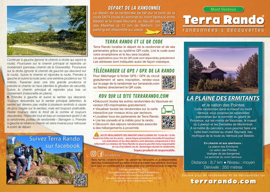 La randonnée pédestre de la plaine des Ermitants et du vallon des Pointes sur le versant Sud du mont Ventoux dans le Vaucluse