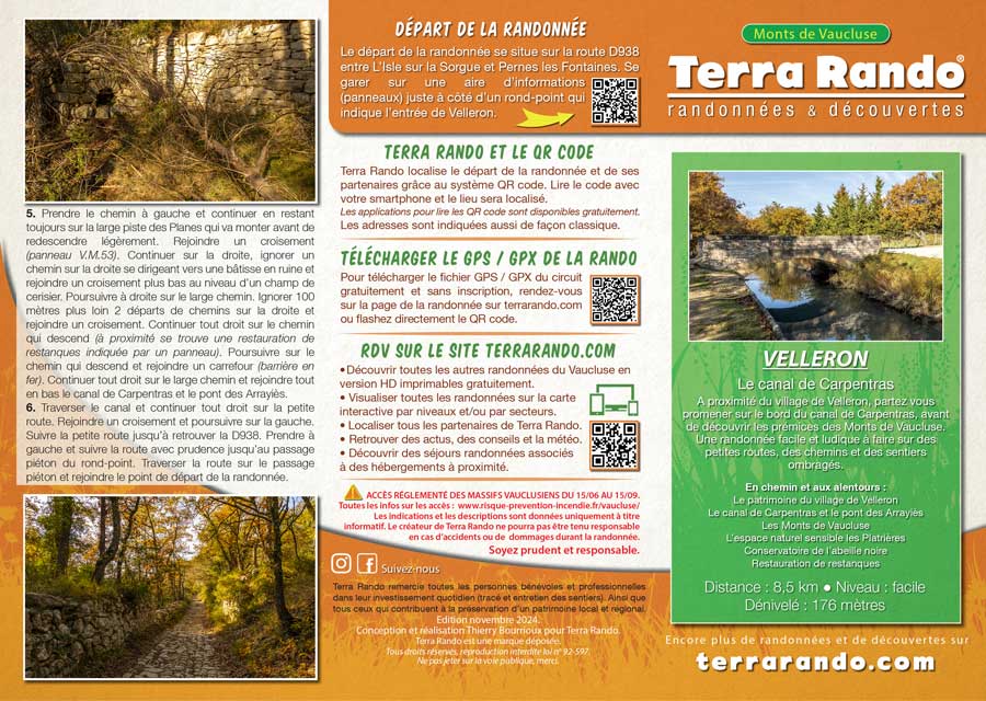 La randonnée pédestre de Velleron et le canal de Carpentras dans les Monts de Vaucluse